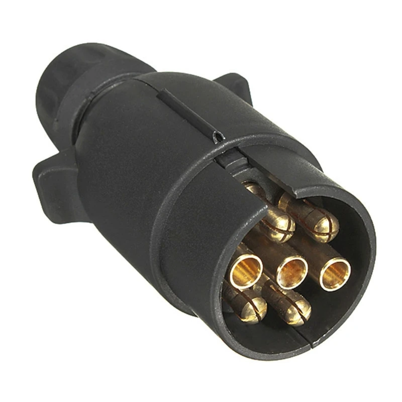 

7-контактный адаптер для буксировки, прицепа, караванов, грузовик, фаркоп, европейский автомобильный адаптер, 12 В, водонепроницаемый преобразователь электрической розетки