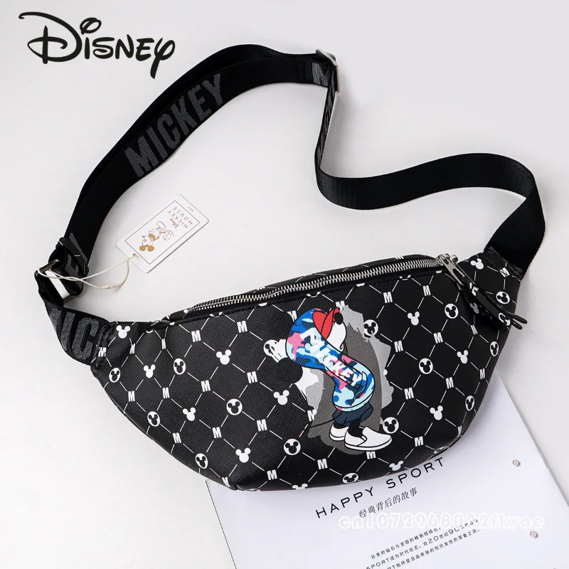 Disney Mickey Fashion Women's Chest Bag Fashion High Quality Crossbody Bag Casual Versatile Portable Sports Men's Waistpack
