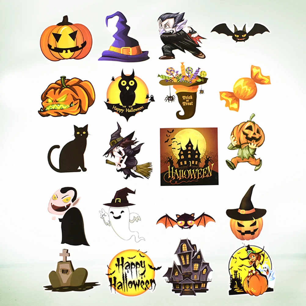 

100 Pcs Halloween Themed Stickers Paper Car Home Decor Pumpkin Decals Household