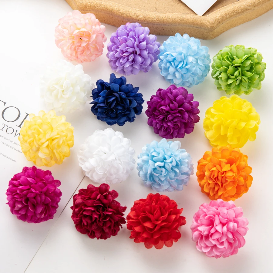 

50Pcs Artificial Hydrangea Flowers Wedding Wreaths Home Decor Christmas Diy Bridal Accessories Scrapbook Silk Ball Chrysanthemum