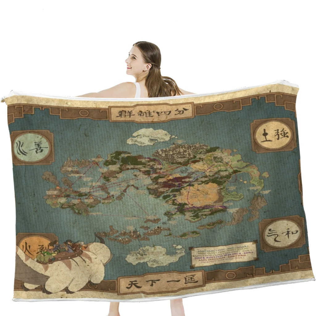 

Avatar the Last Airbender Map Throw Blanket,Nap Blanket,Sofa, Camping, Cold Cinema or Travel