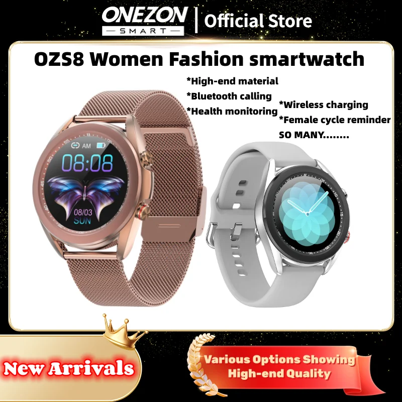 

ONEZON Smart watch Ladies Full touch Screen Female Fitness watch IP68 waterproof Bluetooth For Android iOS Relojes inteligentes