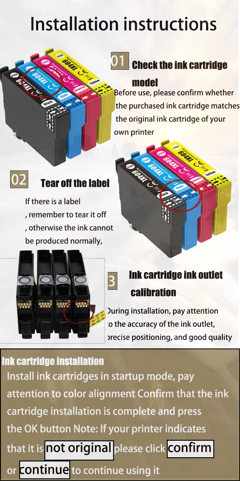 Vliaxh 604 604XL T604 совместимый чернильный картридж для Epson XP-2200 XP-2205 XP-3200 XP-3205 XP-4200 XP-4205