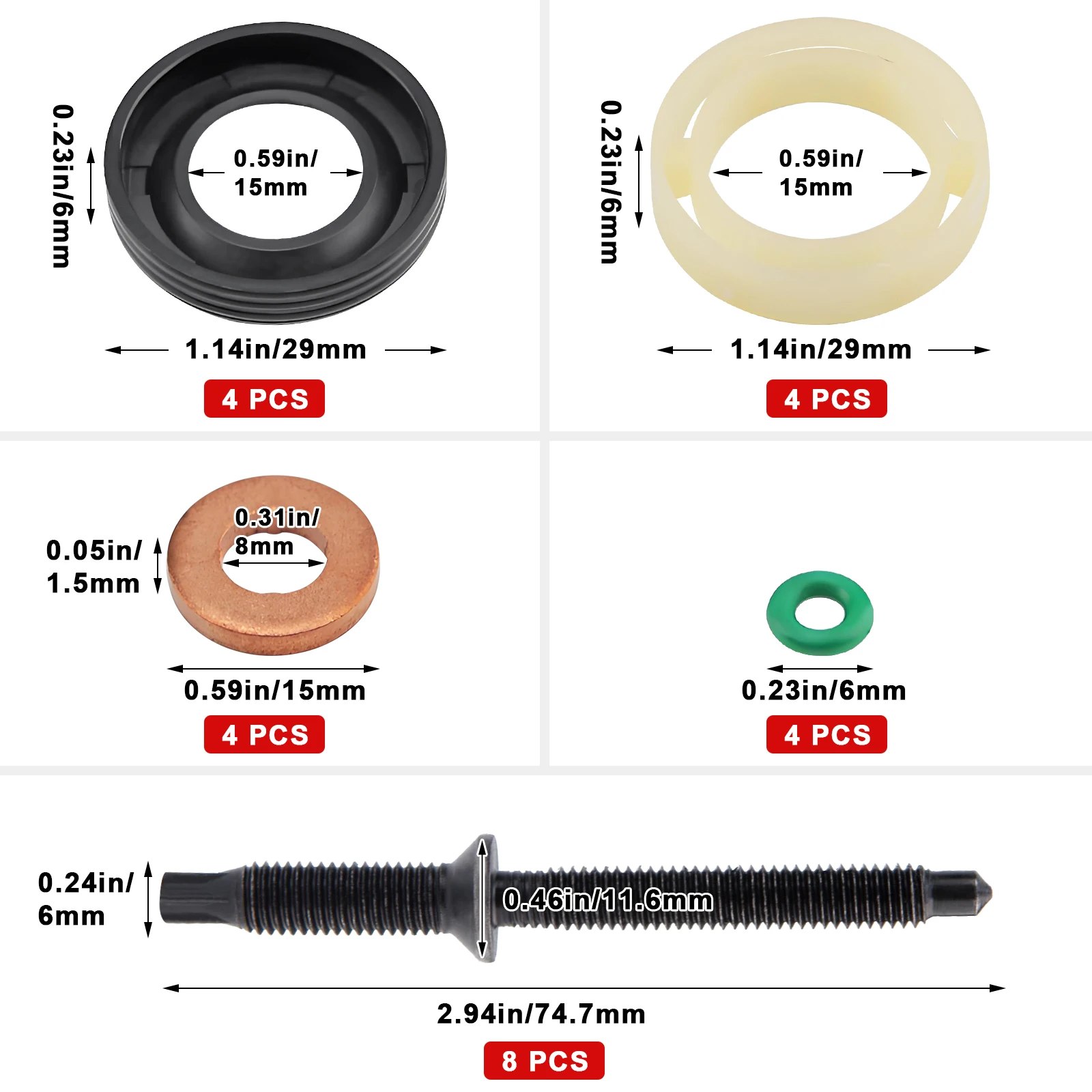 24 шт. комплект уплотнительных колец для топливной форсунки шайба замена Citroen Peugeot