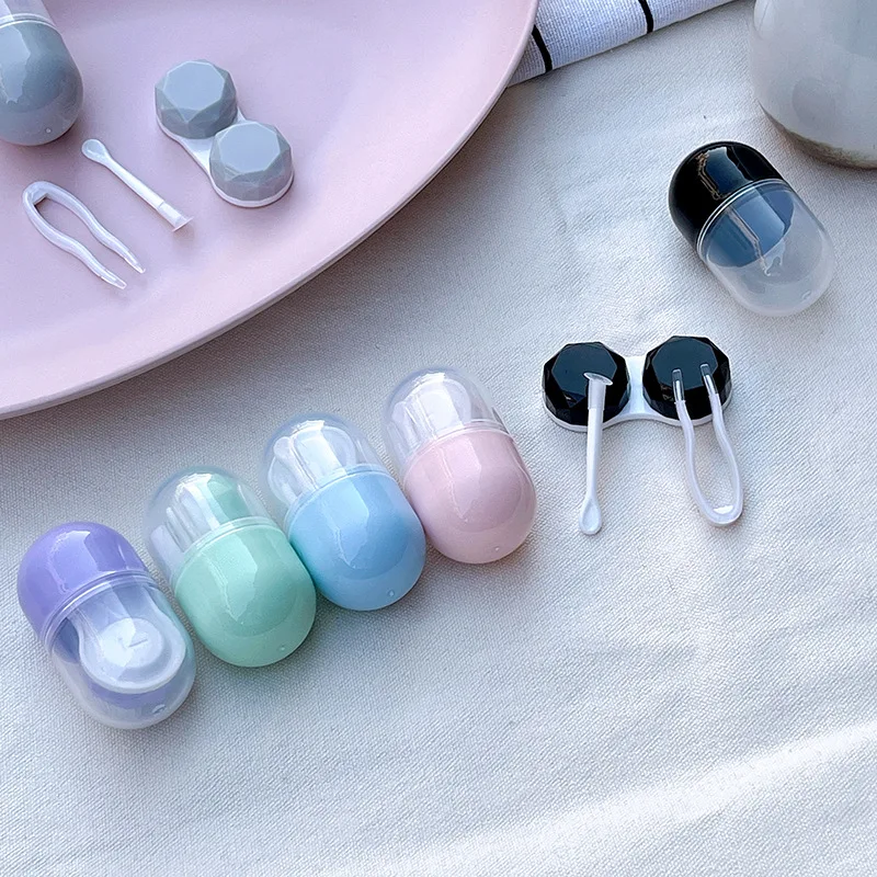 

1PCS Pocket Portable Mini Contact Lens Case Easy Carry Make Up Beauty Pupil Storage Box Case Container Travel Kit Cute Style