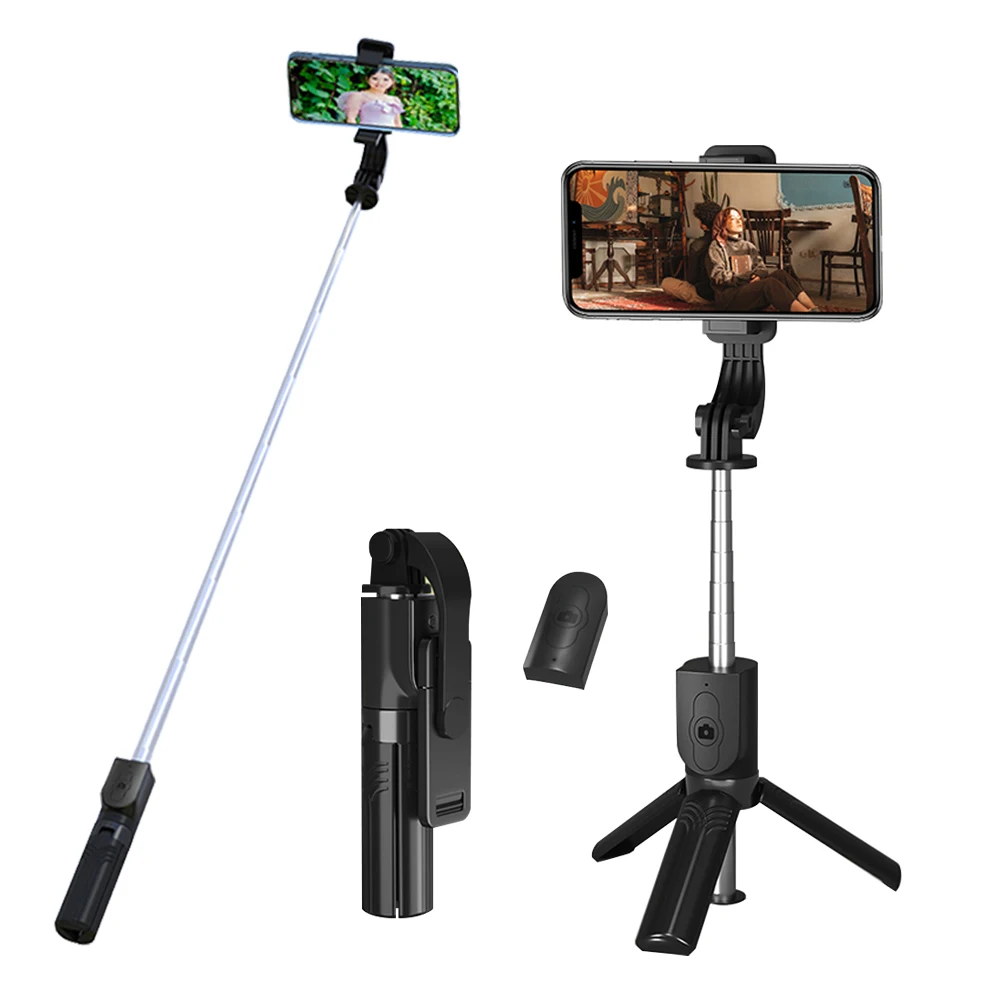 Расширяемая многофункциональная алюминиевая палка для селфи с дистанционным