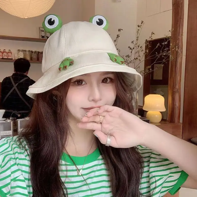 Version Korean Of The Trendy Fisherman Hat Summer Fun Frog Hat Cartoon Students Sell Cute Sunscreen Sunshade Hat Unisex Sun Hat