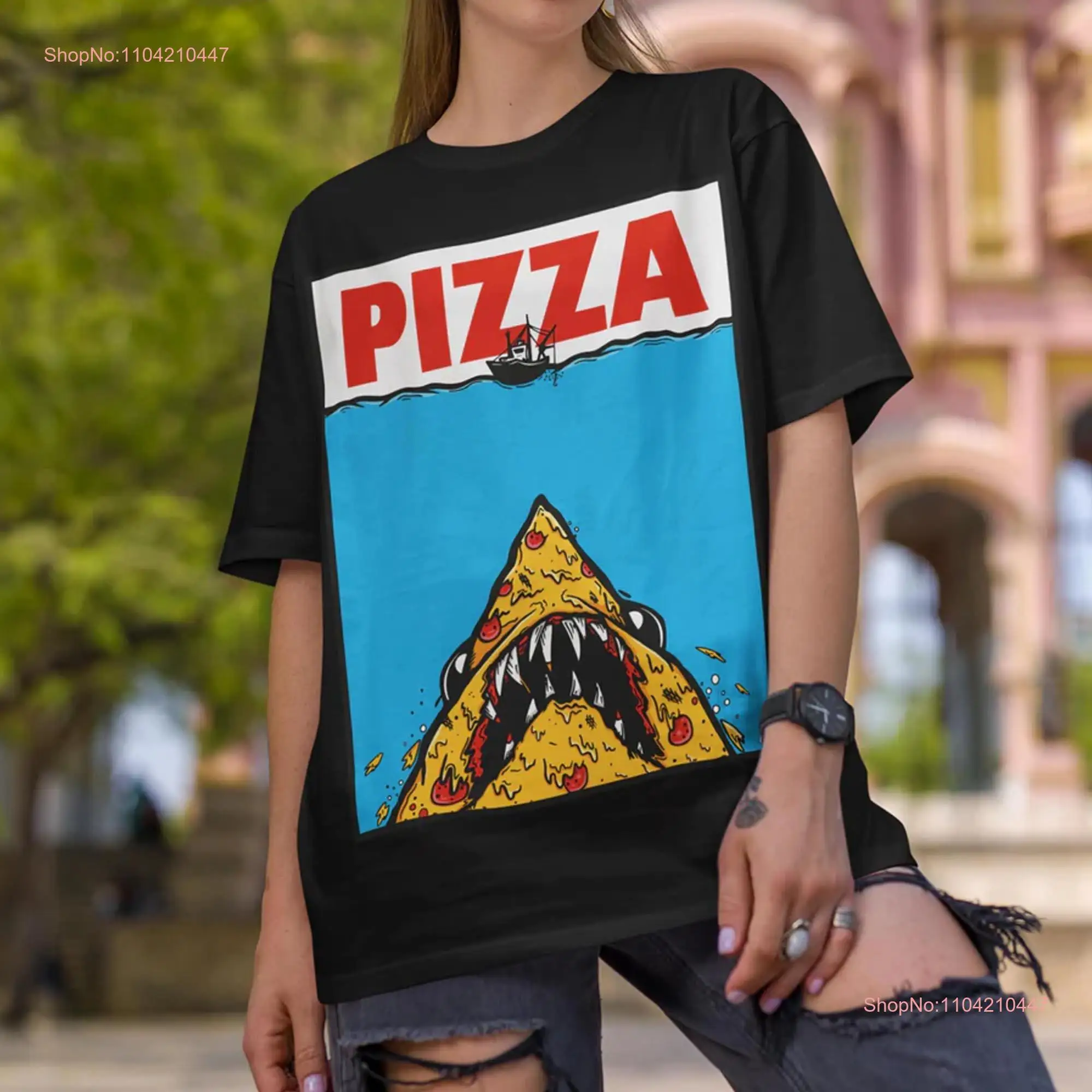 Pizza Movie T Shirt Men's and Women's Clothing s Sweaters Jaws long or short sleeves