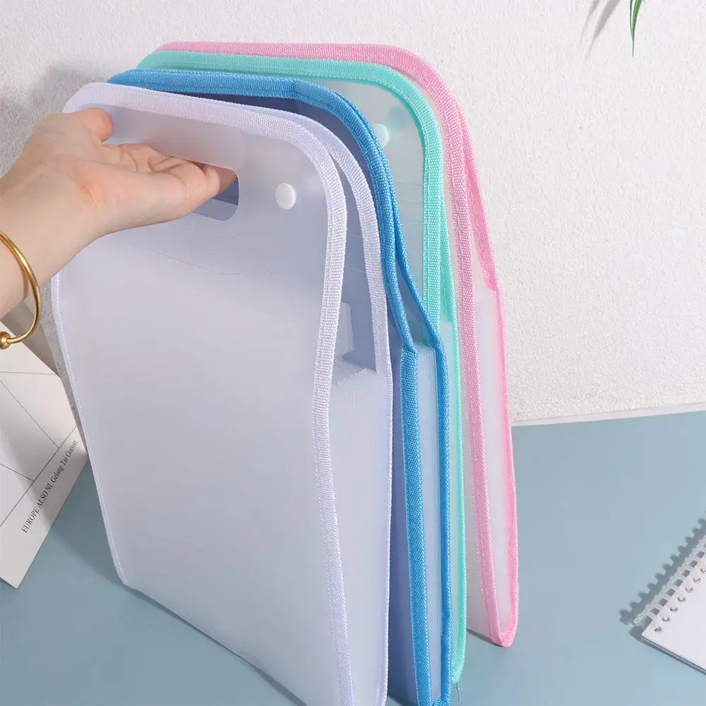 13 Pockets A4 Expanding File Folder Waterproof Large Capacity Accordian Storage Bag Handle Vertical Organizer