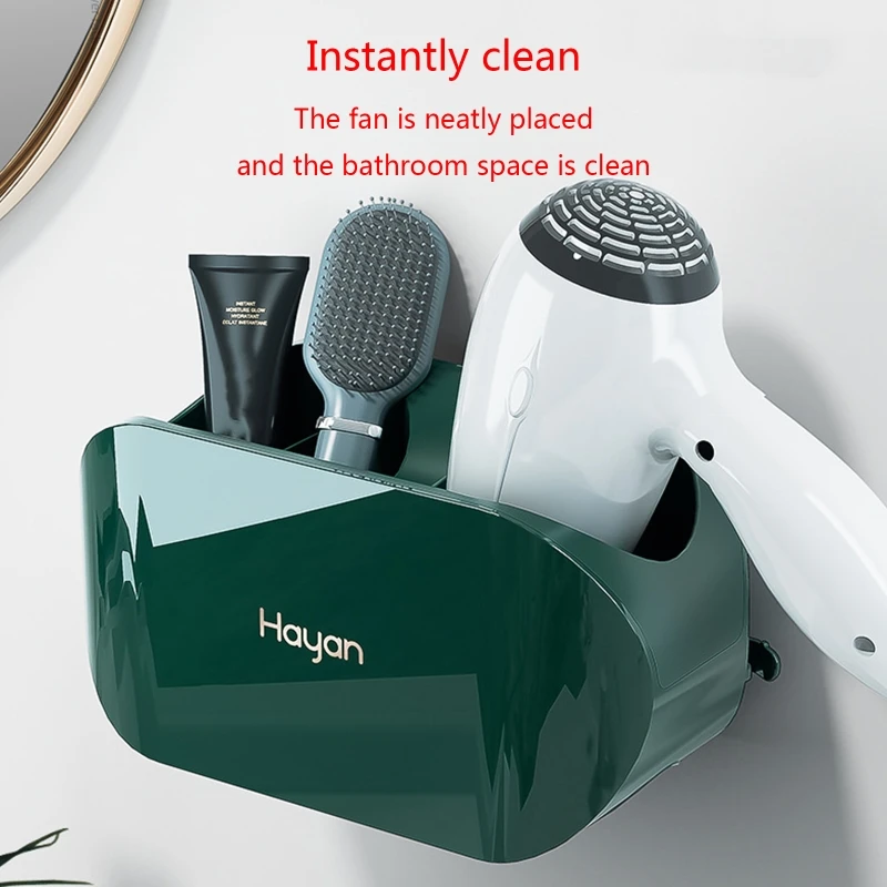

Wall Mounted Hair Dryer Rack Toothpaste Toothbrush Comb Organizer for Home Bathroom Accessories Multifunctional Shelf New 2022
