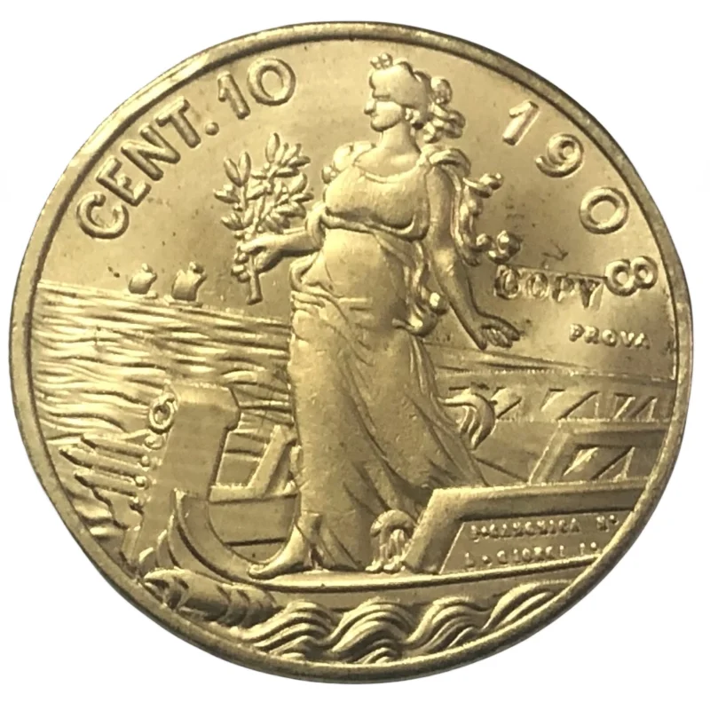 

Медная монета 1908 Италия 10 центесими-Витторио Эмануэле III