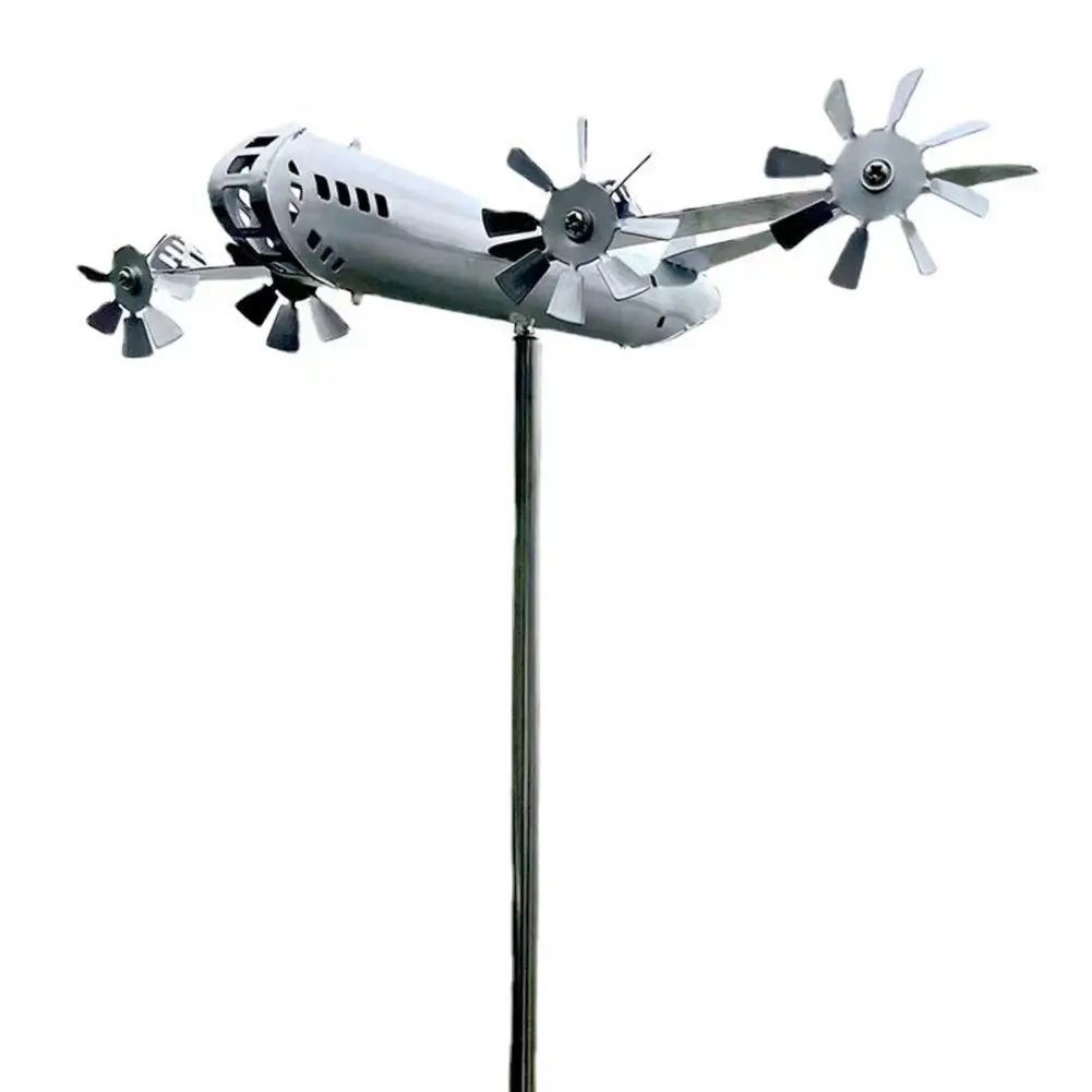 

Long Lasting Fashion Iron Windmill Iron Aircraft Modeling Sturdy Lawn Pinwheel Exquisite Craftsmanship for Park