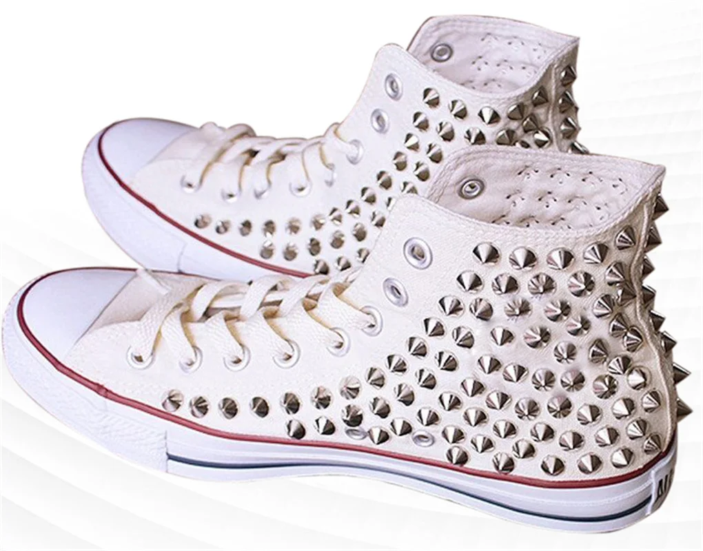 

Trend new rivet fashion canvas shoes cool handsome fashion hip hop wind street dance shoes couple board shoes