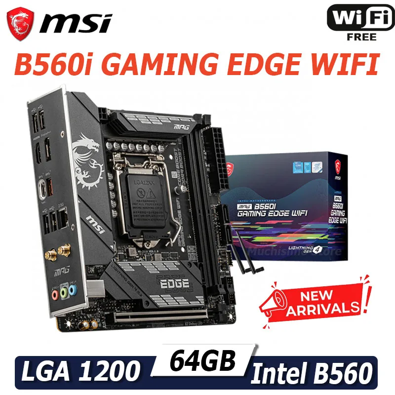 

Материнская плата MSI B560i GAMING EDGE WIFI, процессор LGA 1200, процессор Intel B560 Core/Pentium/Celeron, материнская плата с поддержкой разгона DDR4 Mini-ITX