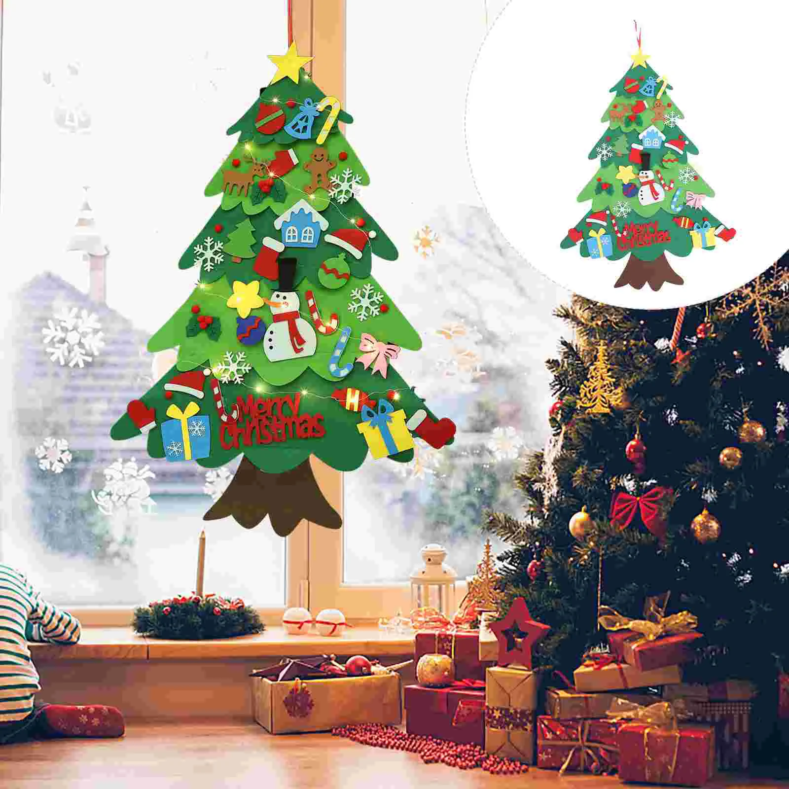 

Felt Christmas Tree Wall Hanging Gifts DIY Decor Kids Artificiales Para