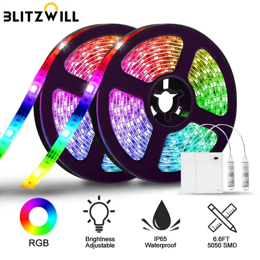 

2PCS 2M RGB LED Strip Light IP65 Waterproof Outdoor Christmas Lighting Decoration Light Beam Lamp Strip For Gaming Room