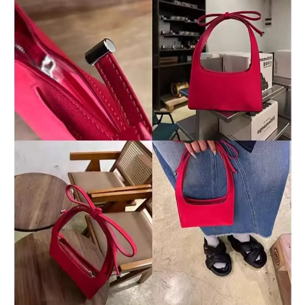 Модная сумка с бантом прямоугольная сумка-клатч в балетном стиле красные