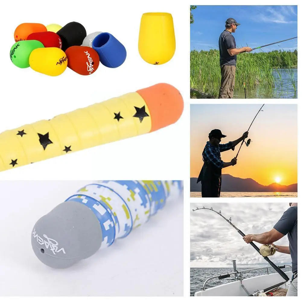 

1pc Random Color Fishing Rod Handle Protective Lure Rod Rod Back Block Silicone Lua Fishing Protector Cap Accessory Bo L4m2