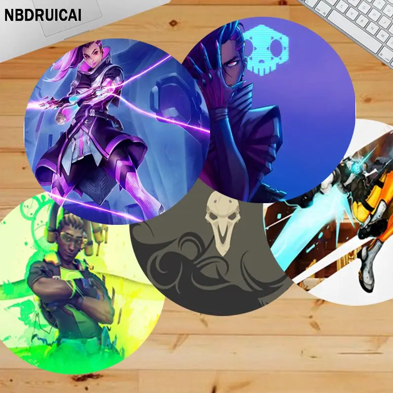 

Overwatch Anti-Slip Round Gaming Mouse Pad Gamer Desk Mats Keyboard Pad Mause Pad Office Set Accessories For PC Gamer Mousemat