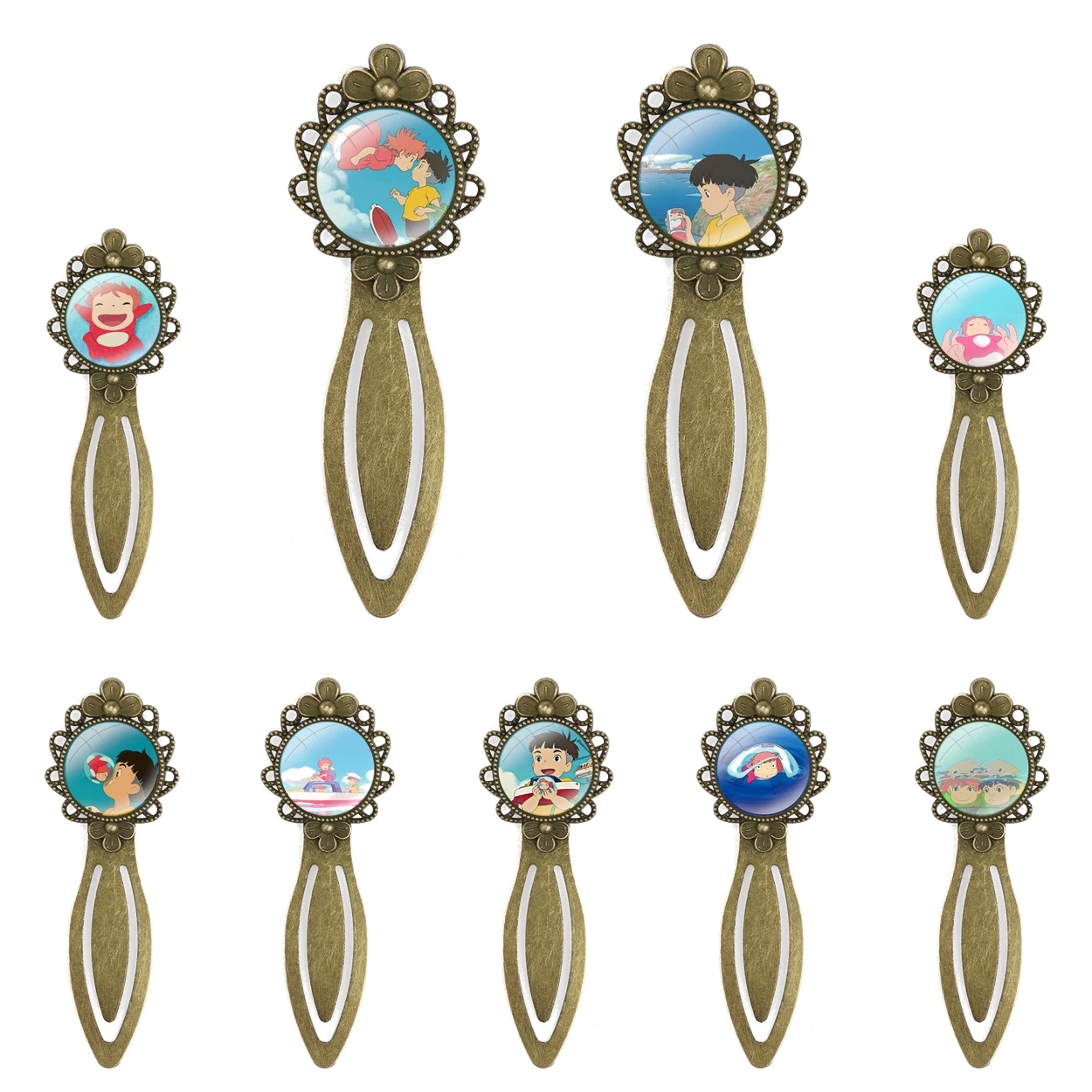 

Cartoon Ponyo on the Clif Creative Metal Bookmarks Gift For Friends Stationery School Office Supply Funny Fashion Creative Lover