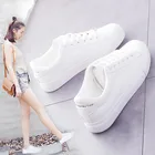 Модная обувь, женская Вулканизированная обувь, Весенняя Новая повседневная Классическая однотонная обувь из искусственной кожи, Женская Повседневная Белая обувь, кроссовки