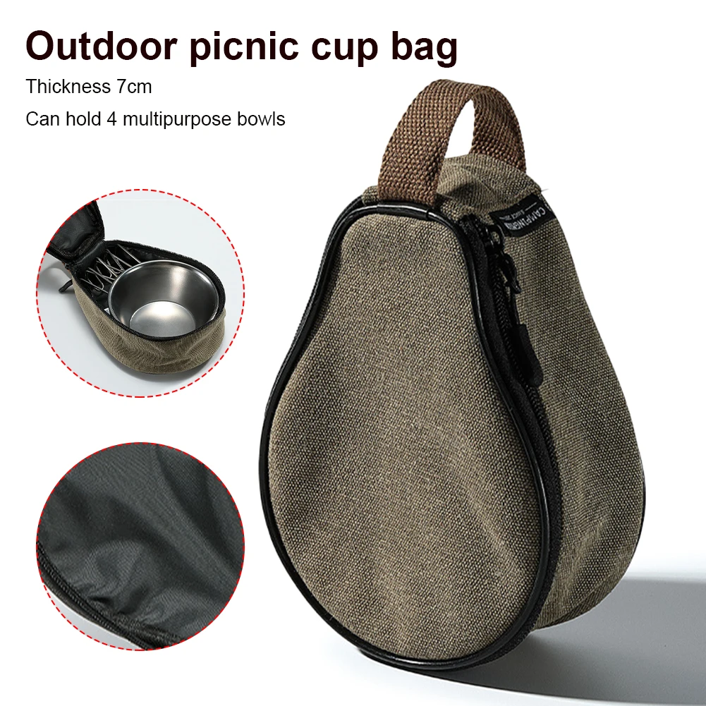 

Сумка для хранения чашек Прочная износостойкая сумка на молнии для мисок чехол для хранения для кемпинга на природе туризма
