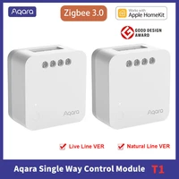 aqara single way control module t1 wireless relay controller 1 channel zigbee 3 0 withno neutral remote work with apple homekit