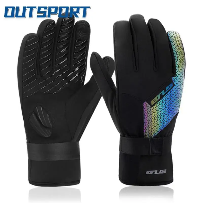 

Non-slip Full Finger Glove 1 Pair Touch Screen Gloves Waterproof Windproof Palm Pad Cycling Equipment Shock-absorbing Gub