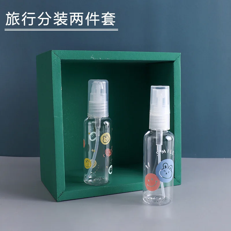 

2 Pcs Set Perfume Empty Spray Bottle For Traveling Valeting 50ml Refillable Bottles Women Neck Holder PET Water Free Shipping