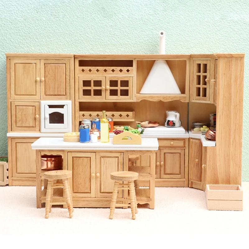 Фото 1/12 масштаб деревянный мини-шкаф DIY ремесло для реалистичного украшения интерьера кукольных домиков №5