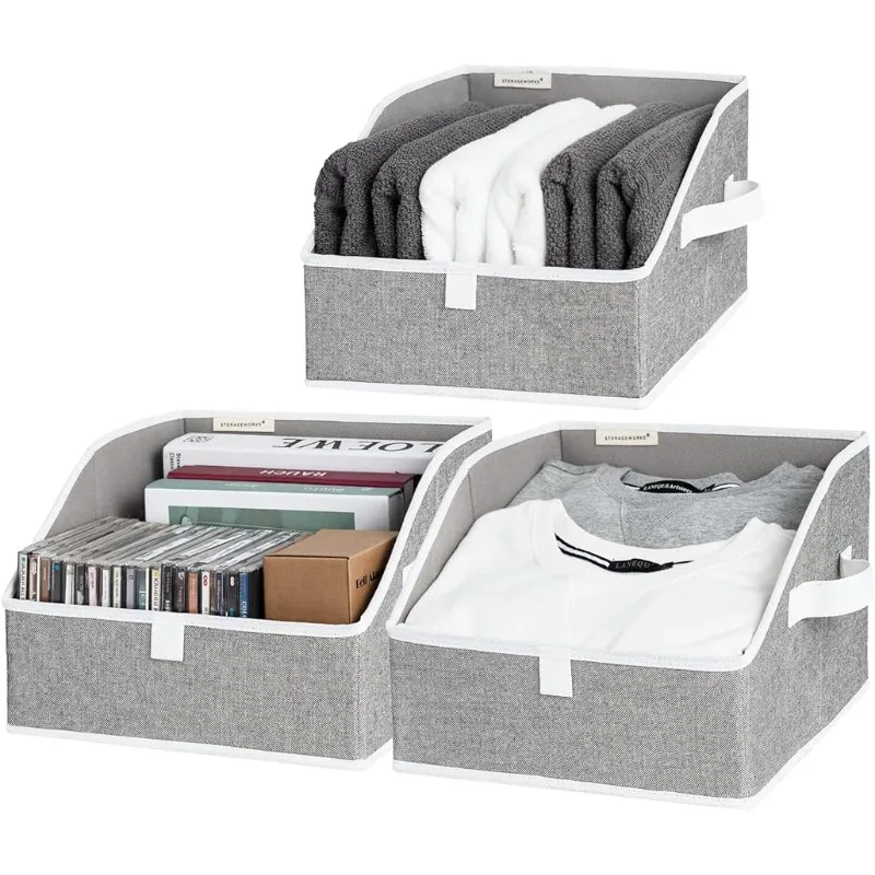 

StorageWorks Closet Storage Bins, Trapezoid Storage Box for Shelves, Fabric Closet Bins and Organizing Baskets, Small