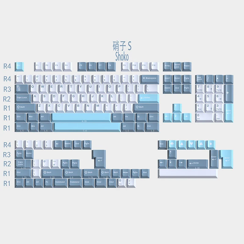 [Голубое небо] клавиатура GMK SHOKO Cherry Profile Doubleshot ABS Материал 163 клавиш для MX