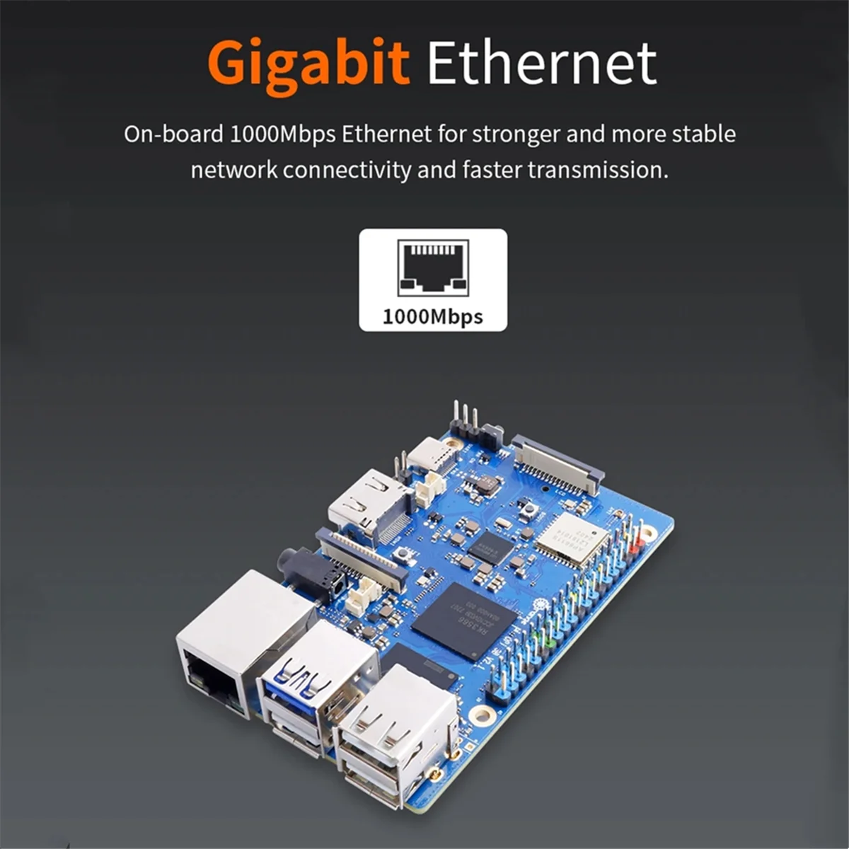 Для Orange Pi 3B 2 Гб ОЗУ DDR4 Rockchip RK3566 WiFi + BLE Mini ПК запустите Android 11/Ubuntu/Debian одноплатный