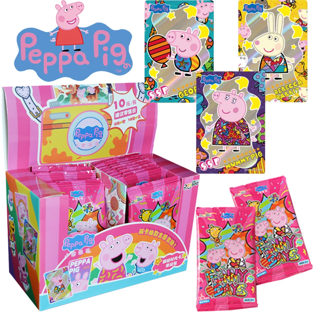 

Peppa Pig Genuine Card Colorful Time Collection Card SSR SP ZR SSP Peppa George Daddy Mummy Pig Anime Rare Children Gifts Toys
