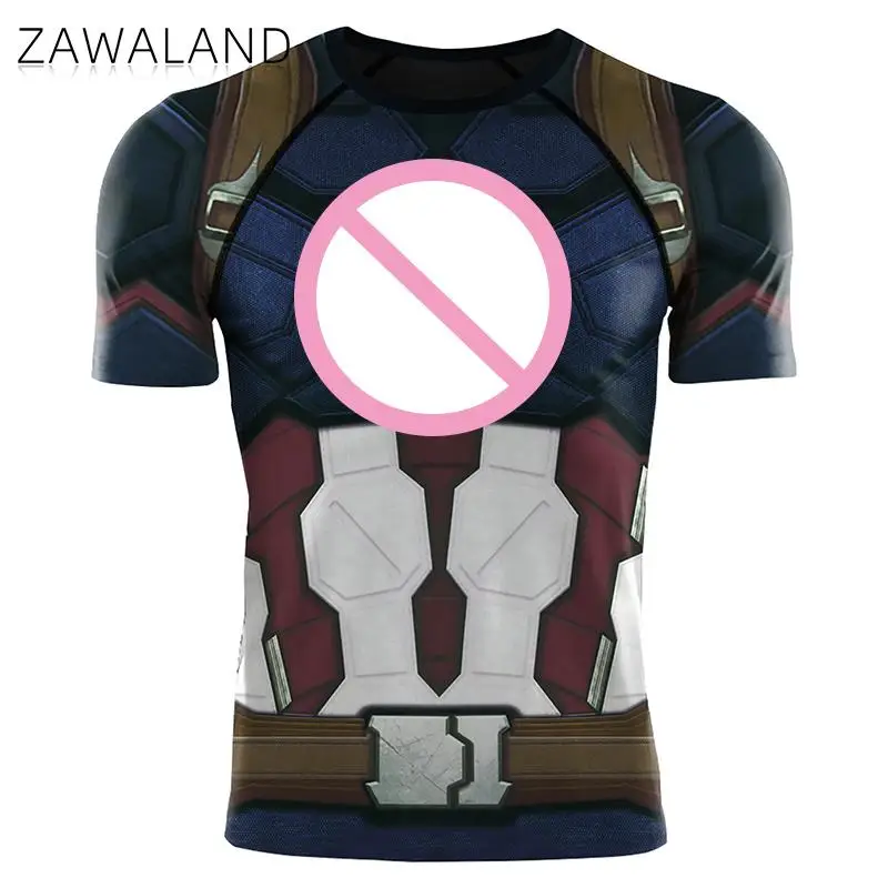 

Zawaland Summer Compression Cosplay Costume Men T Shirt Tops Tees 3D Printed Comics T-shirt Superhero Short Sleeve Clothing