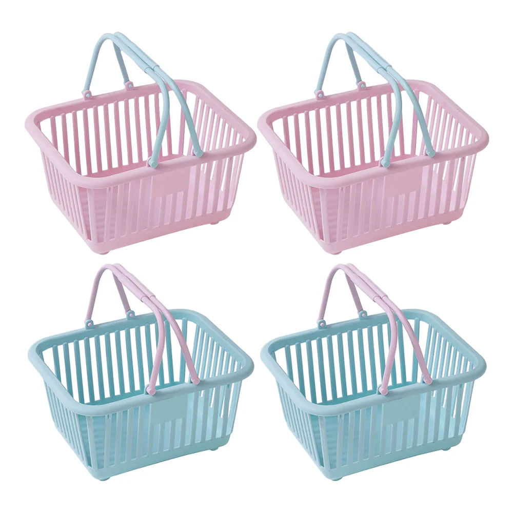 

Basket Shopping Toy Kids Grocery Mini Baskets Cart Smallstorage Playwith Handle Store Pretend Bins Bathroom Kid Organizer