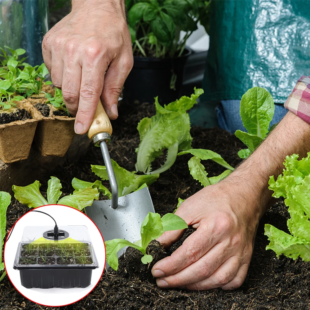 5 Pcs Grow LED Light Seed Starter Trays Breathable Cover Garden Succulent Flower Seedling Germination Plant 12 Cells |