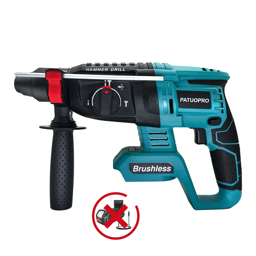 

PATUOPRO Бесщеточный аккумуляторный перфоратор 26 мм для батарей Makita 18 В