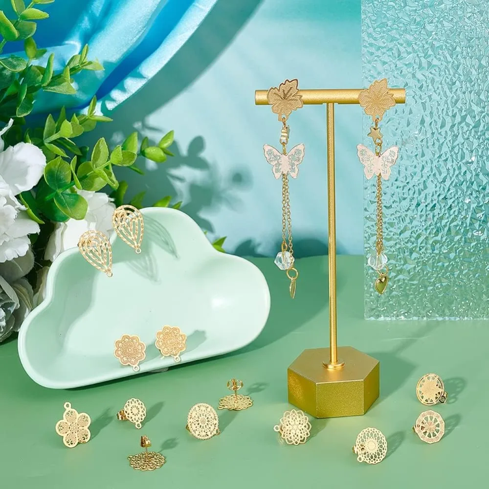 24 шт. серьги-гвоздики из нержавеющей стали