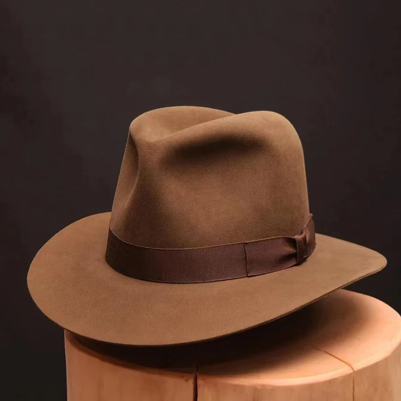 

Unisex Wide Brim Felt Hats Men Women Panama Trilby