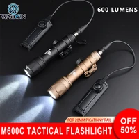 wadsn m600c tactical flashlight airsoft scout weapon light 600lumens m600 with dual function pressure swtich