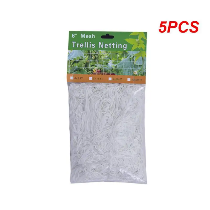 

5PCS Garden Vegetables Plant Trellis Netting Plant Support Heavy-Duty Polyester Vine Flowers Climbing Hydroponics Net