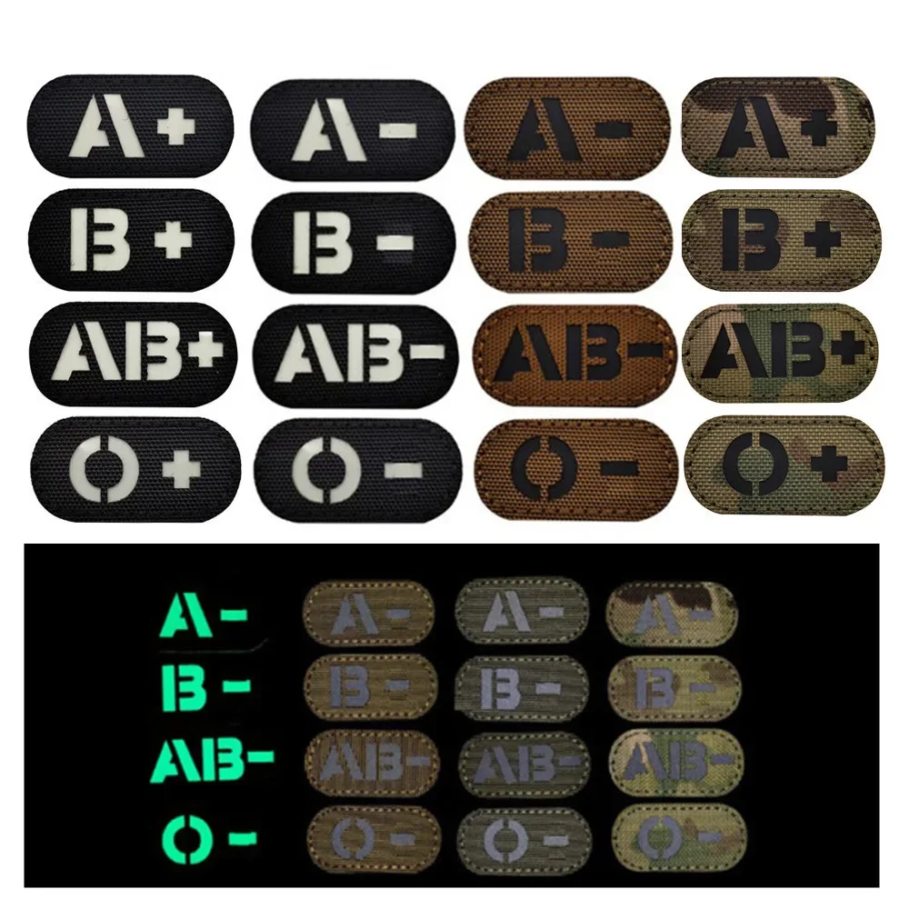 ИК-отражающая светящаяся наклейка A+ B+ AB+ O+ Mini Blood Type Magic Sticker 2 5*2 см Аптечка первой