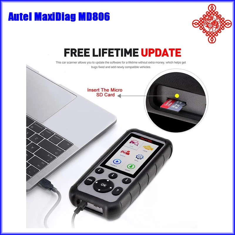 

Autel MaxiDiag MD806 Pro MD806Pro OBD2 AUTO CAR Diagnostic Tool Full System Code Reader Better than Autel MD802 MD806