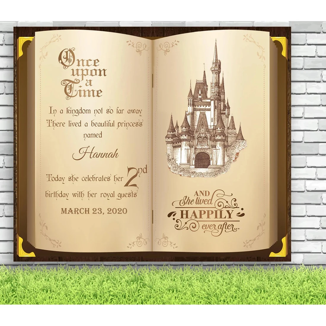 

Customized Fairytale Book Castle Party Banner Backdrop for Girl Princess Boy Prince Baby 1st 2nd 3rd 4th 5th 10th16th Birthday