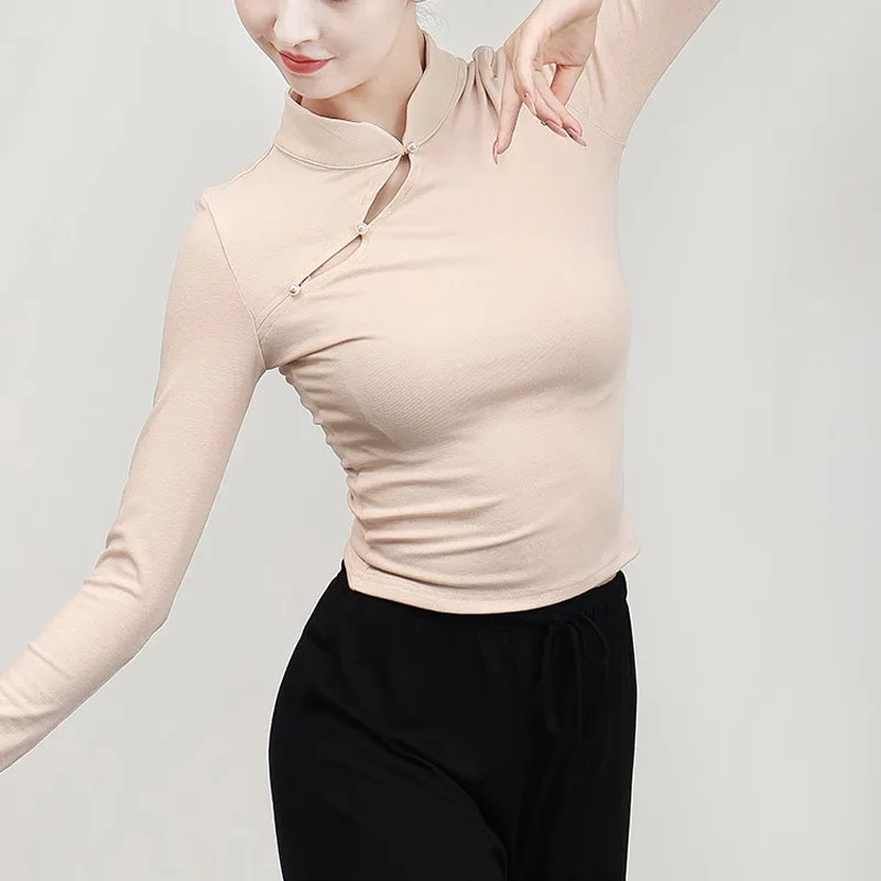 Топ для классических танцев Qipao китайская танцевальная тренировочная одежда