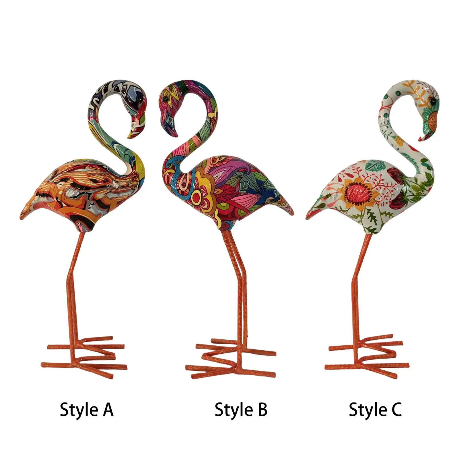 

Flamingo Garden Statue Birds Sculptures Crafts Home Resin Figurines for Yard
