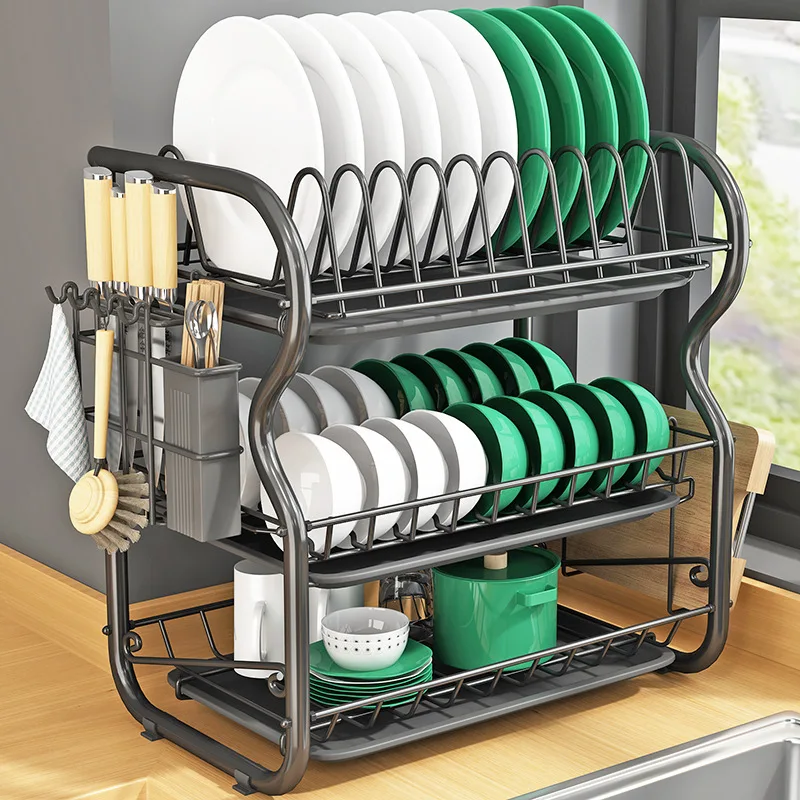 

Racks Holders Kitchen Shelf Utensils Drying Washing Draining Bowl Rack Cupboard Chopstick Plate Knife Storage Box Tableware Rack