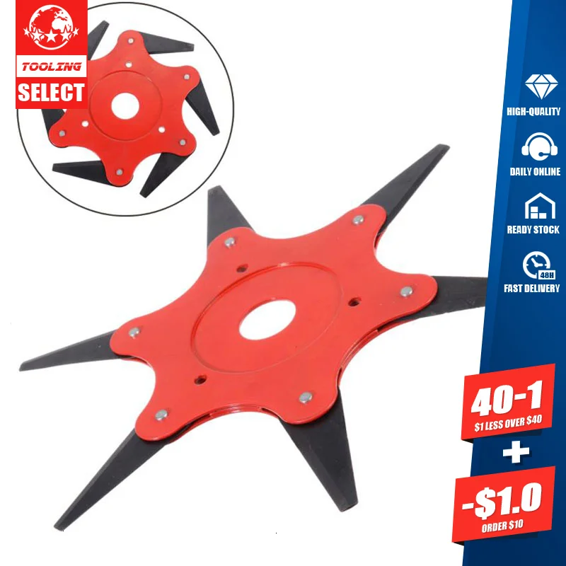 

Триммер для травы FGHGF, 6 лезвий, садовый электроинструмент для резки сорняков, аксессуары для газонокосилки