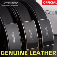 castle korin genuine leather belts for men brand fashion automatic buckle black genuine leather belt mens belts cow 1006